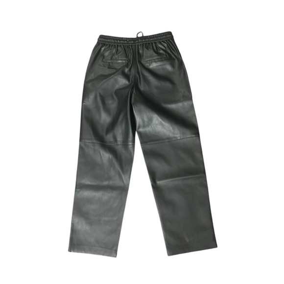 MNG Faux Leather Pull On Drawstring Waist Pants Size Medium - Picture 3 of 5